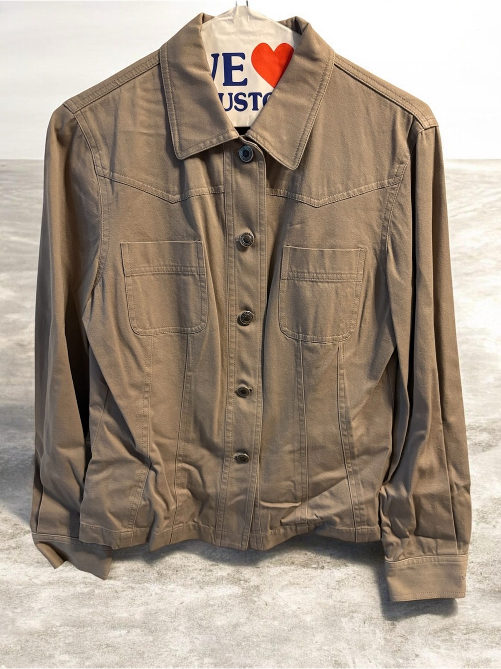 Rafaella Tan Button-Front Jean Jacket